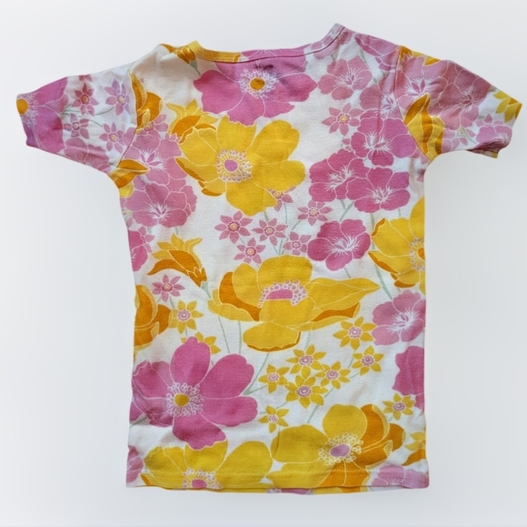 PJ Place By Children's Place Girls Floral Pajama Set Pink and Yellow Size 6-7 - Picture 5 of 7